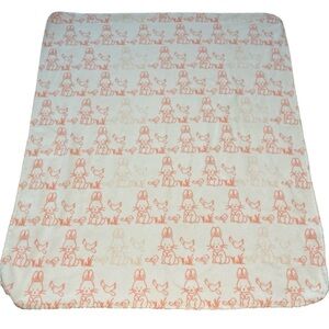 George Bunny Birds Baby Blanket Fleece Plush Walmart White Pink Lovey Throw